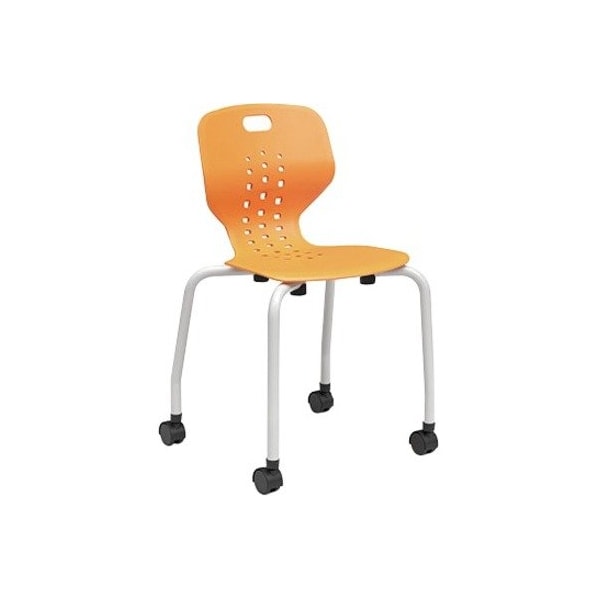 Paragon Furniture 14I 4 Leg Emoji Chair, Casters 15Iw X 13.5Id X 26Ih, Black Shell,  EMOJI-4L14C-BB